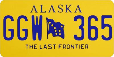 AK license plate GGW365