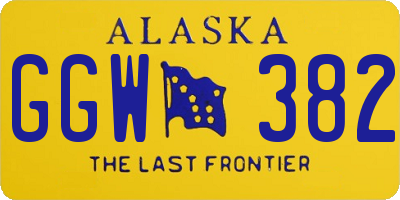 AK license plate GGW382