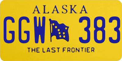 AK license plate GGW383