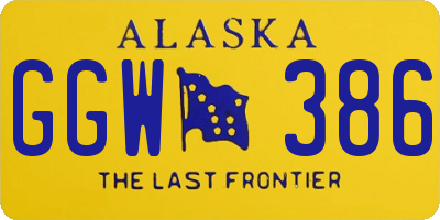 AK license plate GGW386