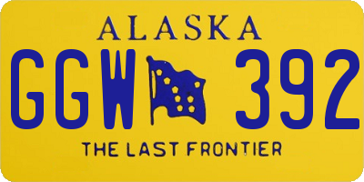AK license plate GGW392