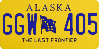 AK license plate GGW405