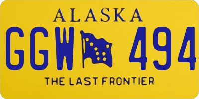 AK license plate GGW494