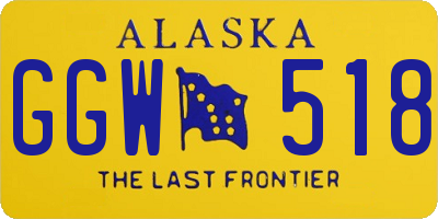 AK license plate GGW518