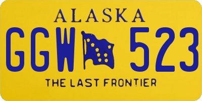 AK license plate GGW523