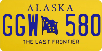 AK license plate GGW580