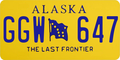 AK license plate GGW647