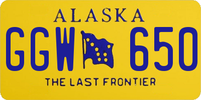 AK license plate GGW650