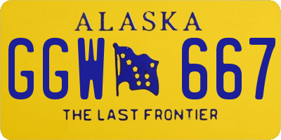 AK license plate GGW667