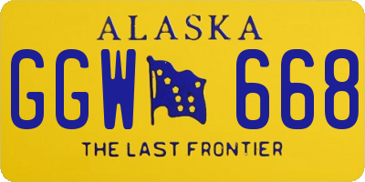 AK license plate GGW668