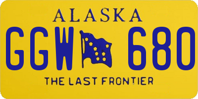 AK license plate GGW680