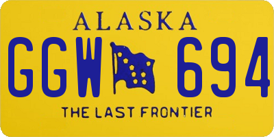 AK license plate GGW694