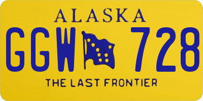AK license plate GGW728