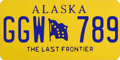 AK license plate GGW789