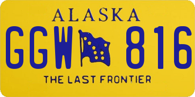 AK license plate GGW816