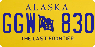 AK license plate GGW830