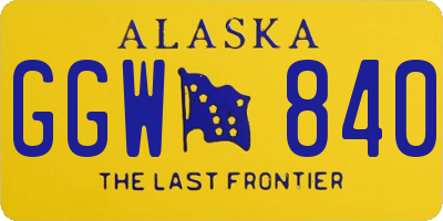 AK license plate GGW840