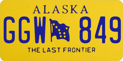 AK license plate GGW849