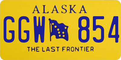 AK license plate GGW854