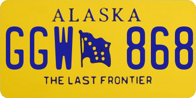 AK license plate GGW868