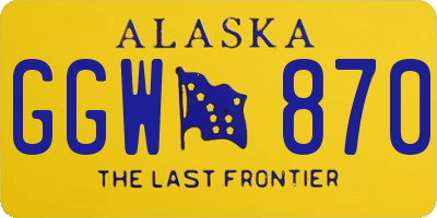 AK license plate GGW870
