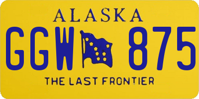 AK license plate GGW875