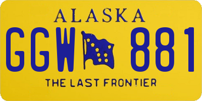 AK license plate GGW881
