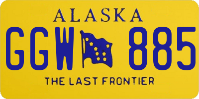 AK license plate GGW885