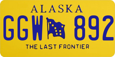 AK license plate GGW892