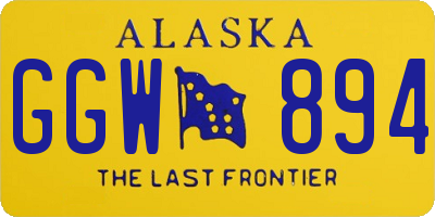 AK license plate GGW894