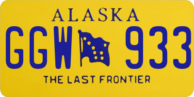 AK license plate GGW933