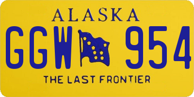 AK license plate GGW954