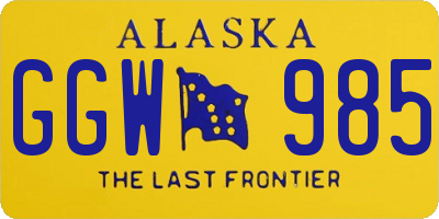 AK license plate GGW985