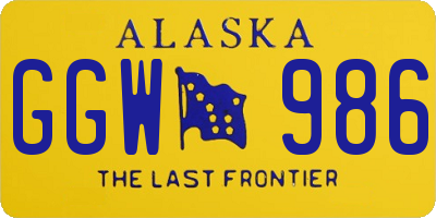 AK license plate GGW986