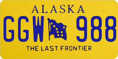 AK license plate GGW988