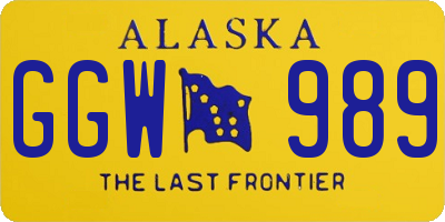 AK license plate GGW989