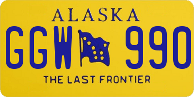 AK license plate GGW990