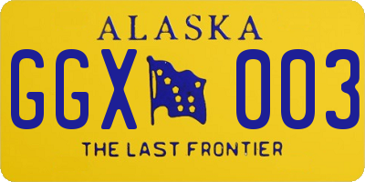 AK license plate GGX003