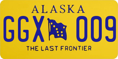 AK license plate GGX009