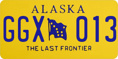 AK license plate GGX013
