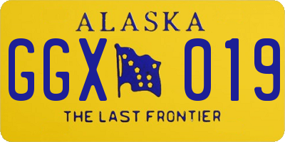 AK license plate GGX019