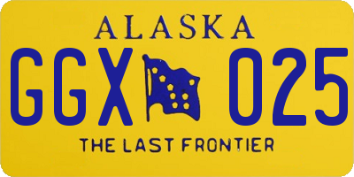 AK license plate GGX025
