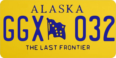 AK license plate GGX032
