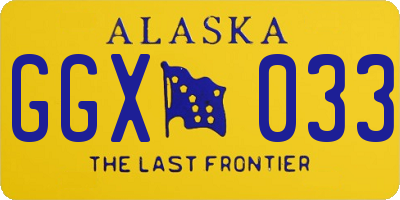 AK license plate GGX033
