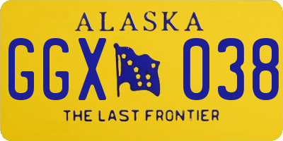 AK license plate GGX038