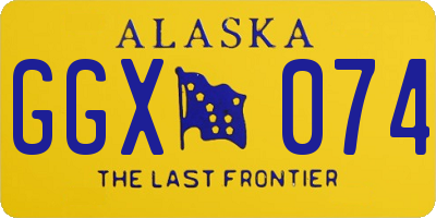 AK license plate GGX074