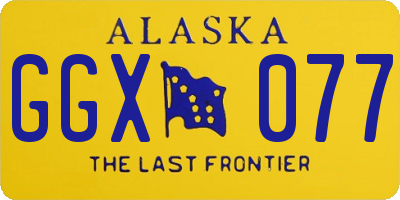 AK license plate GGX077