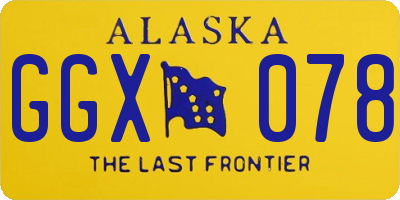 AK license plate GGX078