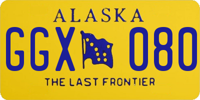 AK license plate GGX080