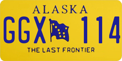 AK license plate GGX114